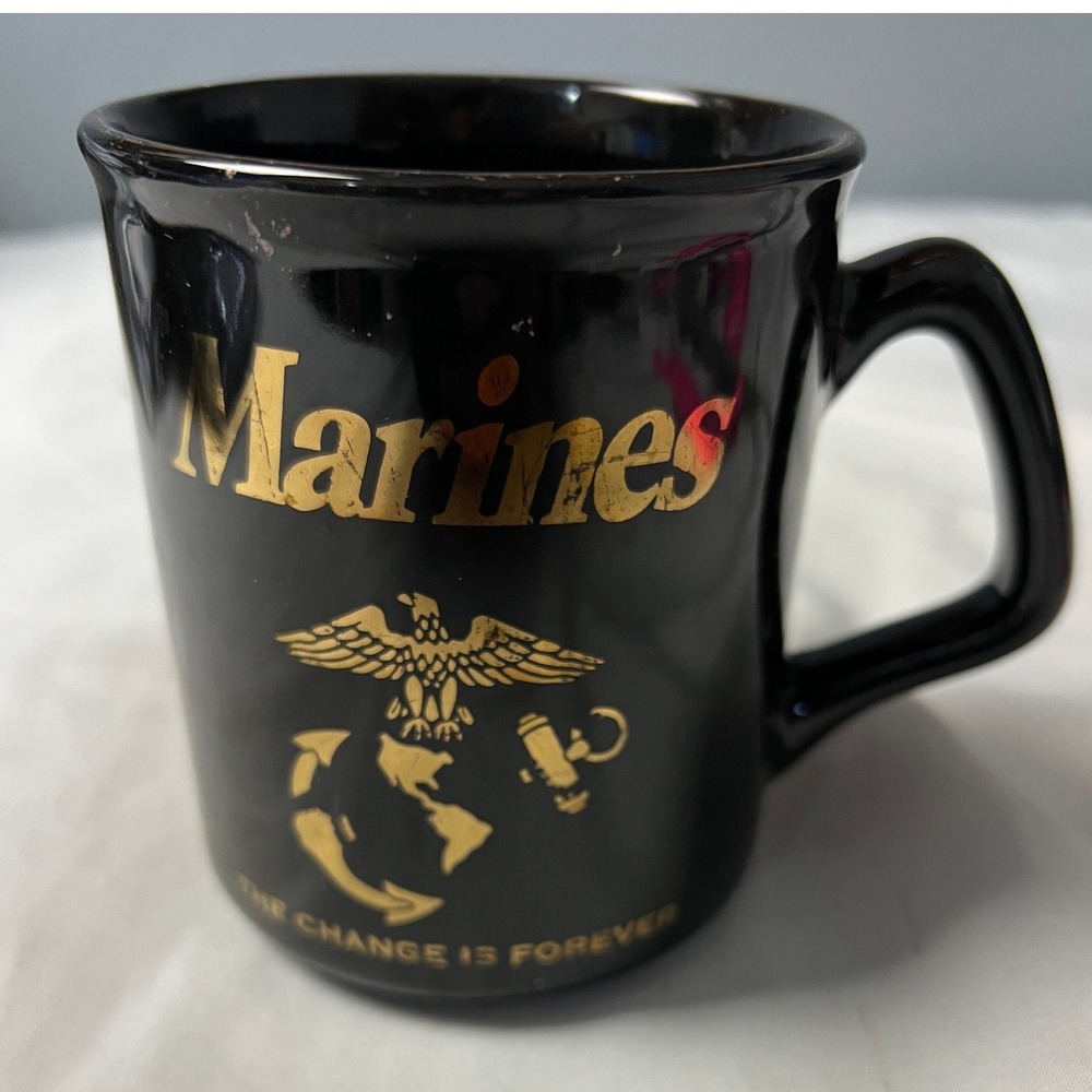 Enesco US Marine Corps Coffee Mug Black Gold EGA The Change Is Forever USMC